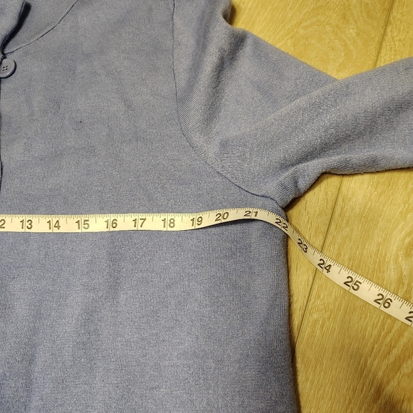 Talbot Women's Large Light Blue Button Up Cardigan Soft 3/4 Sleeve - Picture 6 of 7